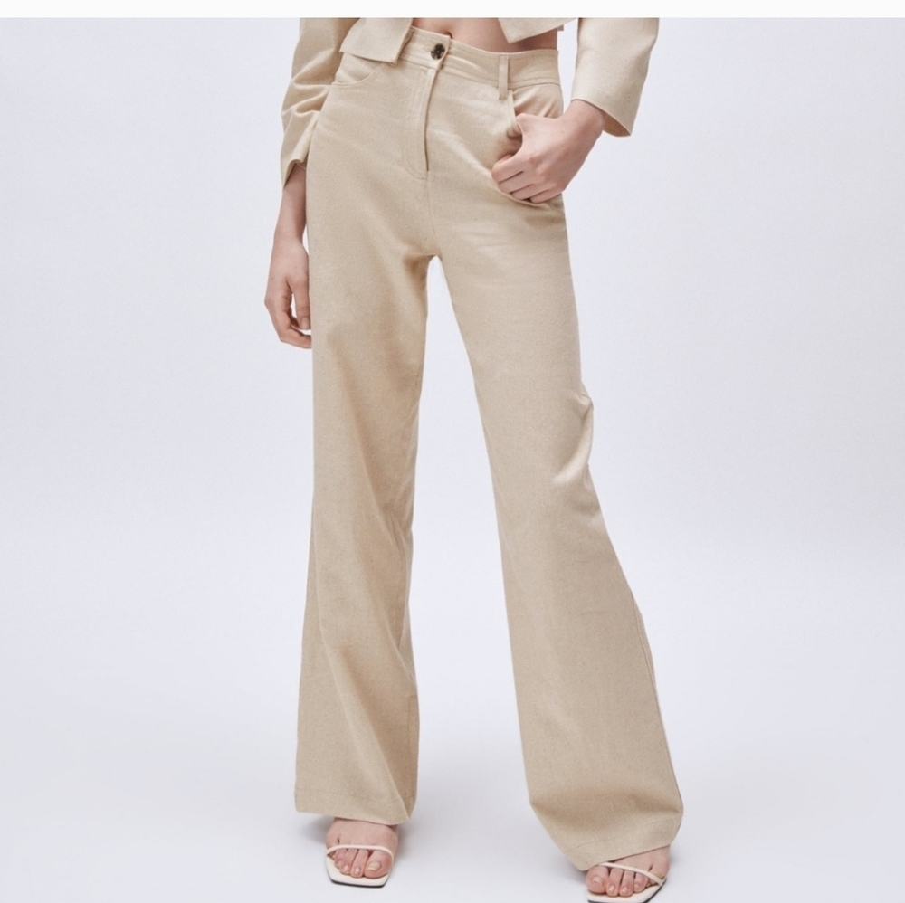 Zara Wide Leg Linen Pants